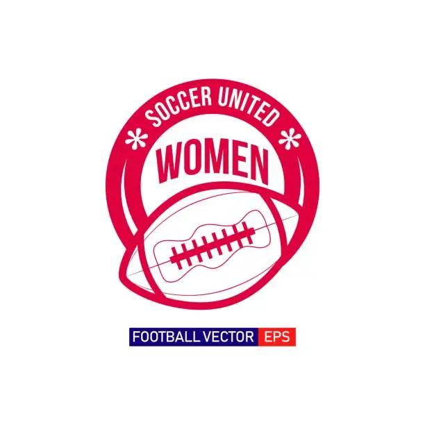 Vector illustration of Women Football Logo Vector Template Design Illustration