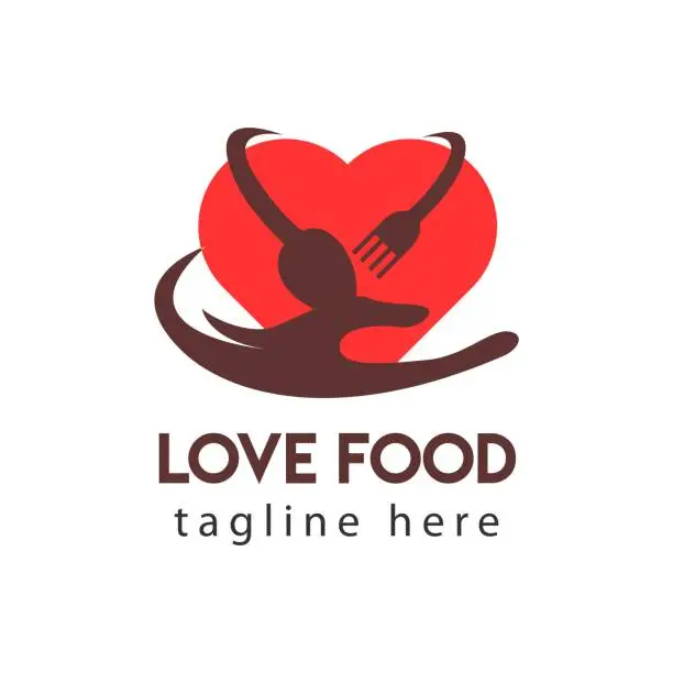 Vector illustration of Love Food Logo Vector Template Design Illustration