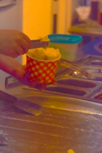 istock Close-up hand making Thailand rolled ice cream 1000430808
