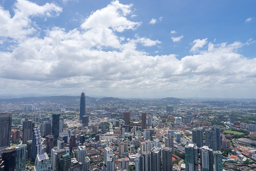 Urban landscape of Kuala Lumpur seen from KL Tower Skydeck.