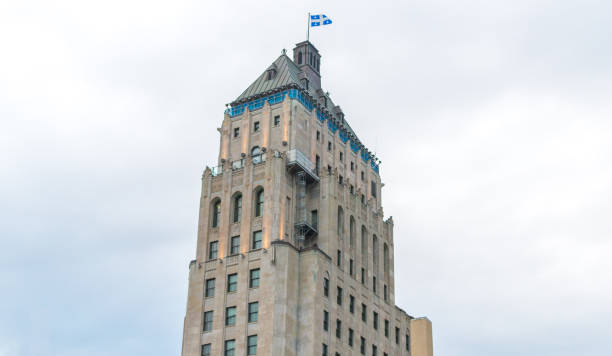 Panoramic view to old town of Quèbec City skyline in Canada