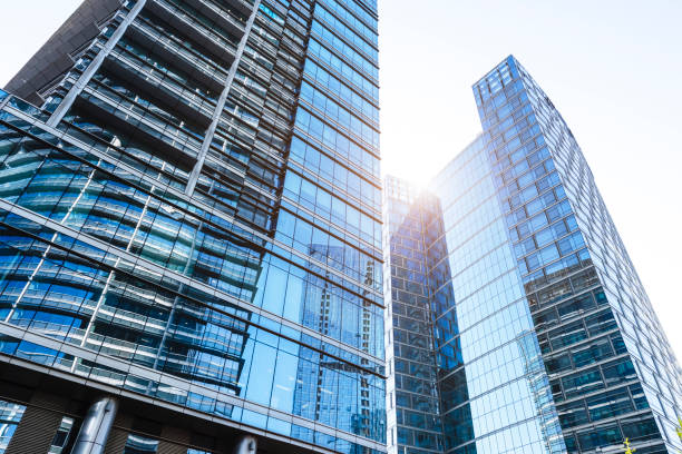 istock Glass curtain wall building 1000493606