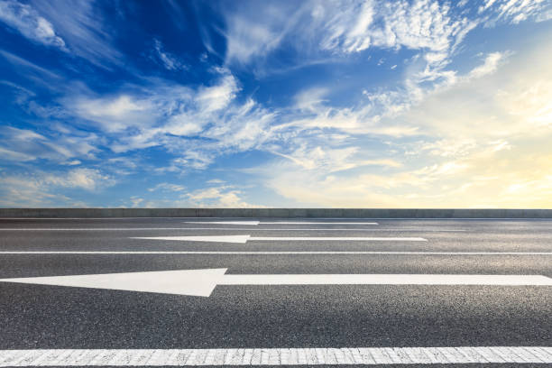 istock Beautiful sky cloud and asphalt road landscape 1000493942