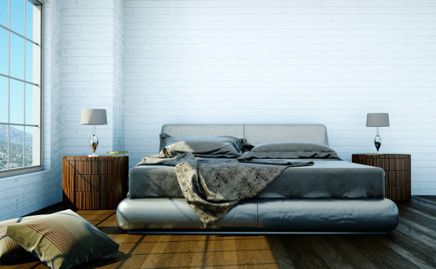 istock modern bedroom with king-size bed and modern decor 1000501322