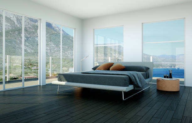 istock modern bedroom with king-size bed and modern decor 1000504480