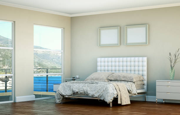 istock modern bedroom with king-size bed and modern decor 1000505770