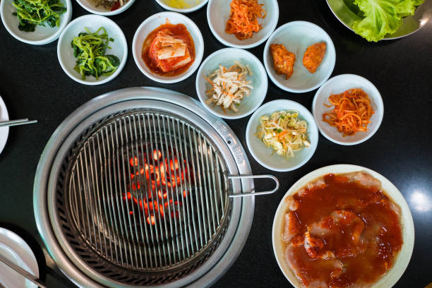 istock Korean pickled vegetables at Korean barbecue restaurant 1000508234