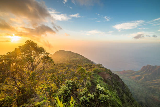 istock Sunset over Kalalau Valley 1000513058