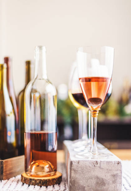 istock Wine tasting theme with various bottles of wine and glasses 1000521550