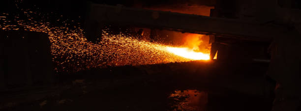 istock Pig iron - metallurgical production. 1000607050