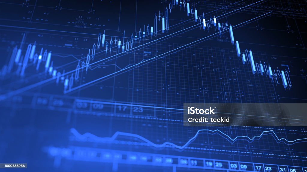 Aktienmarkt finanzielle Daten und Diagramme - Lizenzfrei Börse Stock-Foto