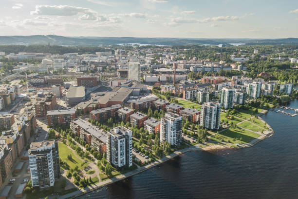Aerial view of Jyvaskyla stock photo
