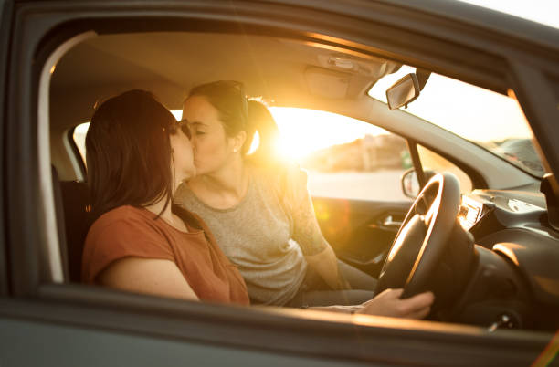 istock Couple in love on a road trip 1000681008
