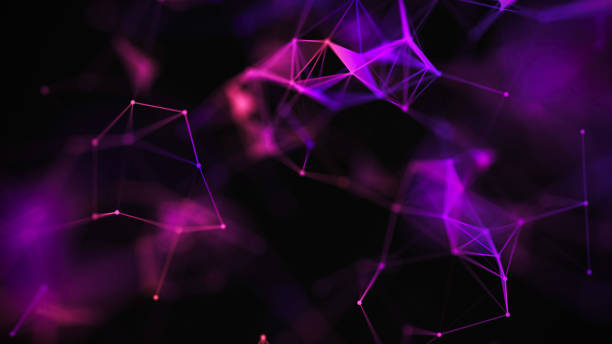 istock Abstract purple background with connecting dots and lines. Structure and communication. Plexus effect. Abstract science geometrical network background. 1000682102