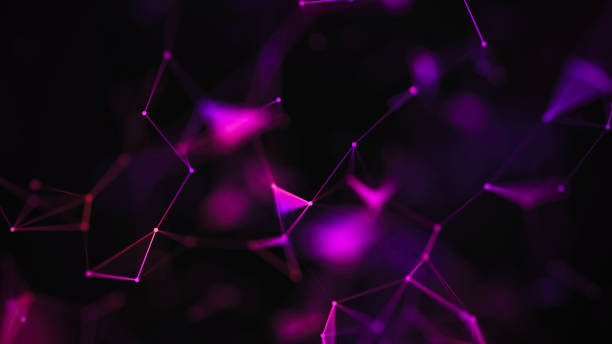 istock Abstract purple background with connecting dots and lines. Structure and communication. Plexus effect. Abstract science geometrical network background. 1000682228