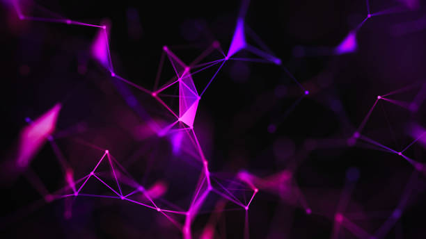istock Abstract purple background with connecting dots and lines. Structure and communication. Plexus effect. Abstract science geometrical network background. 1000682292