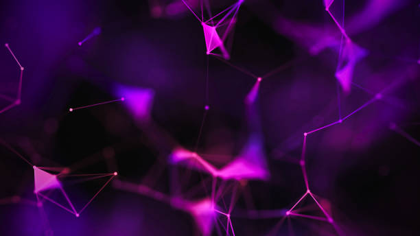 istock Abstract purple background with connecting dots and lines. Structure and communication. Plexus effect. Abstract science geometrical network background. 1000682318