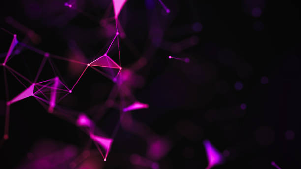 istock Abstract purple background with connecting dots and lines. Structure and communication. Plexus effect. Abstract science geometrical network background. 1000682336