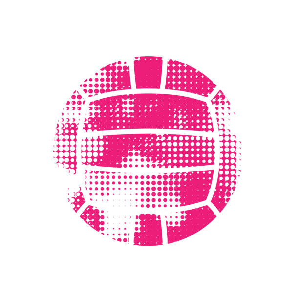 rosa halbton wasserball ball - volleying stock-grafiken, -clipart, -cartoons und -symbole
