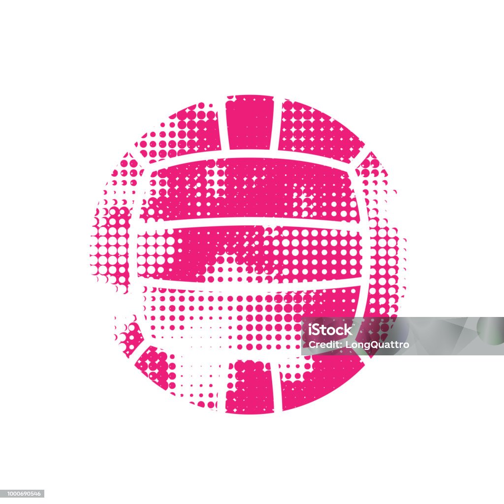 Ballon de Water-Polo de demi-teinte rose - clipart vectoriel de Volley-ball libre de droits