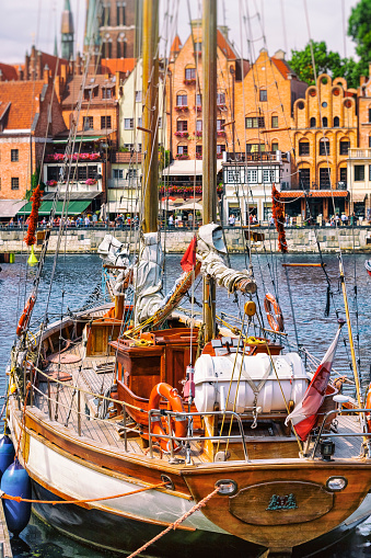 Holidays in Poland - an old sailing boat in a marina in the Gdansk old town