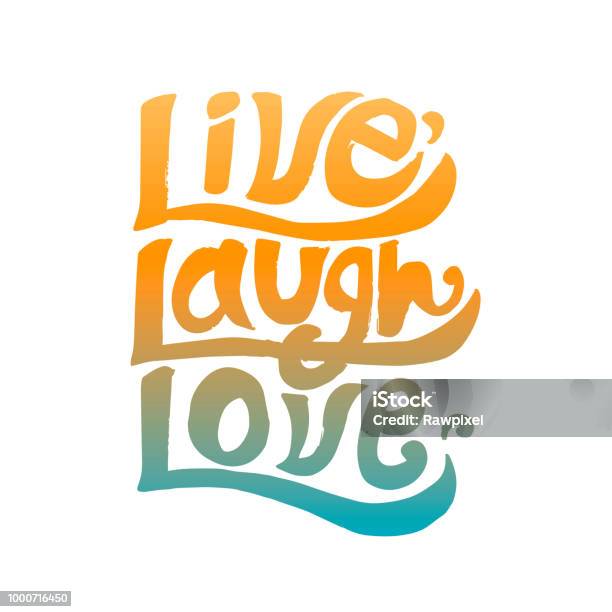 Live Laugh Love Typography Design Stock Illustration - Download Image Now - Advice, Attitude, Aura