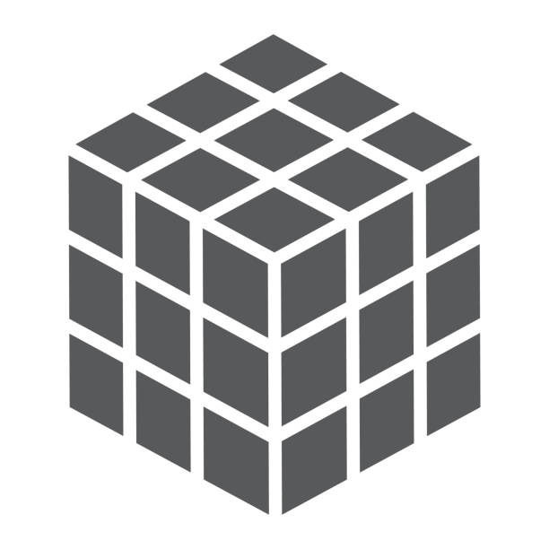 illustrazioni stock, clip art, cartoni animati e icone di tendenza di icona del glifo del cubo di rubik, puzzle e olap, segno quadrato, grafica vettoriale, un motivo solido su sfondo bianco, eps 10. - puzzle cube