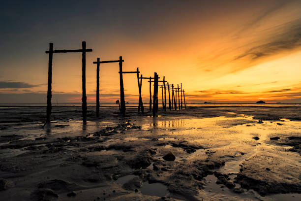 istock seaview with magical color sunset background. 1000723766