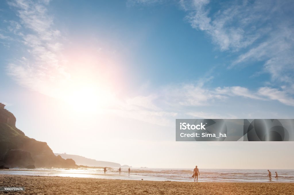 The beach of Nora. Gijon. Spain Asturias Stock Photo