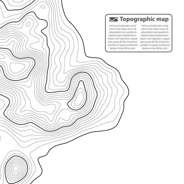 Vector illustration of Topographic map background. Grid map. Contour. Vector illustration.