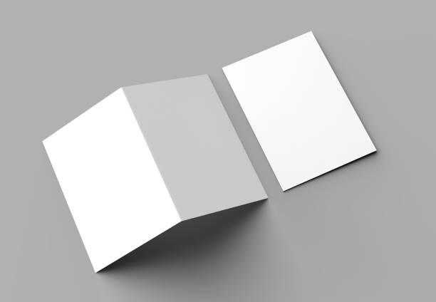 istock A4 size single pocket reinforced folder mock up isolated on gray background. 3D illustration. 1000741448