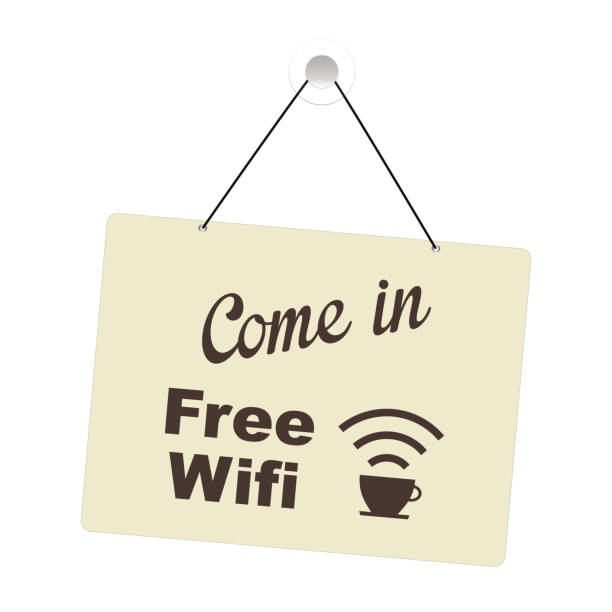 istock Store open sign free wifi internet cafe 1000755794