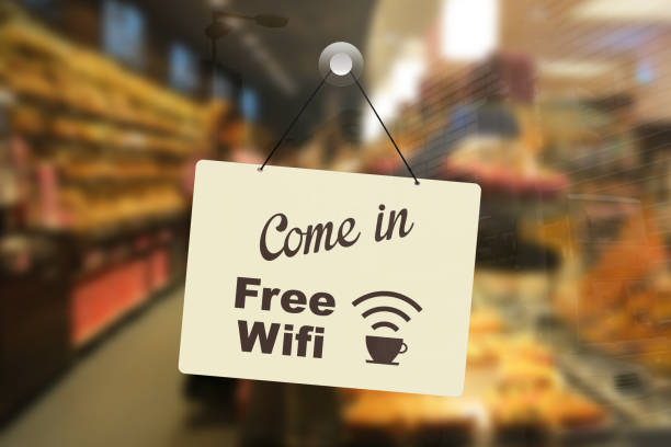 istock Store open sign free wifi internet cafe 1000755956