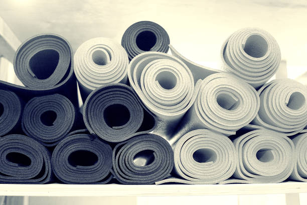 istock materials for yoga classes, mats, bricks and straps, bowl for meditation. everything you need for yoga. 1000756750