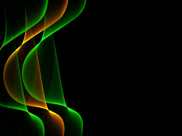 istock Abstract green and orange color wave motion background 1000757008