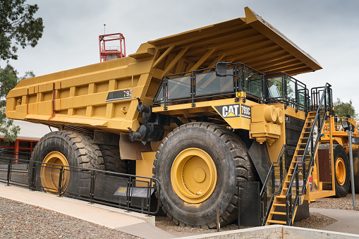 Kalgoorlie, Australia - January 28, 2018: Caterpillar 793C Haul Truck, one of the biggest machineries for the mining industry on January 28, 2018 in Western Australia