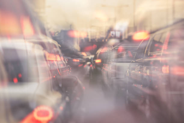 istock traffic jam with row of cars  7 1000772636