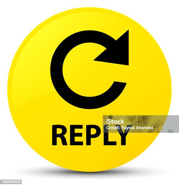 Reply Now Reply Yellow Round Button Stock Illustration - Download Image Now ...