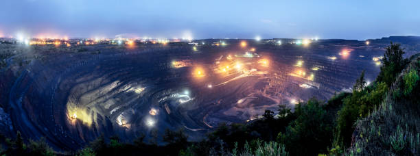 The biggest open pit in Europe The biggest open pit in Europe open pit mining stock pictures, royalty-free photos & images