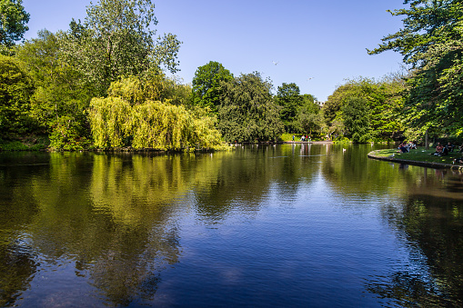 Lake in St Stephen Green Park, Dublin, Ireland