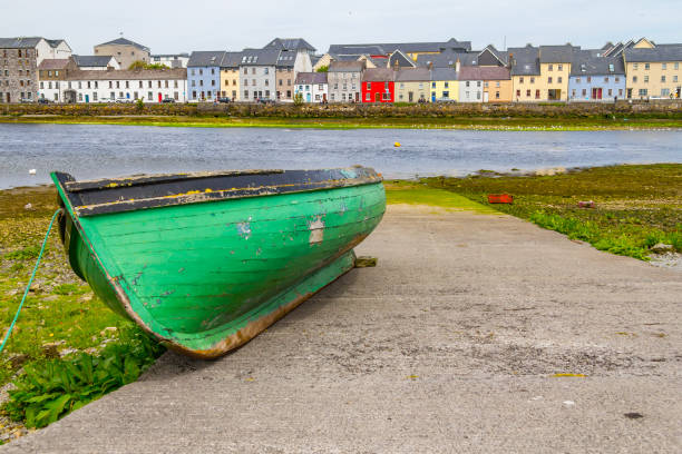 istock Boat and Buildings in Corrib river 1000803214