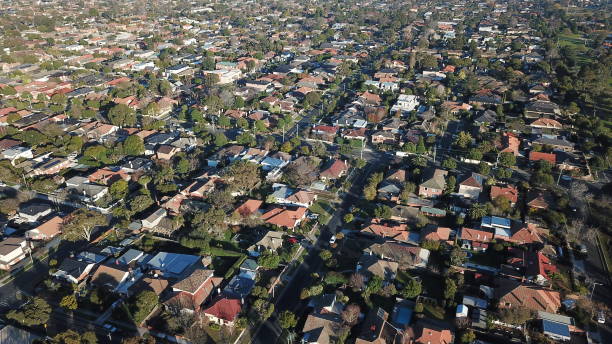 istock Residential district aerial view 1000803440