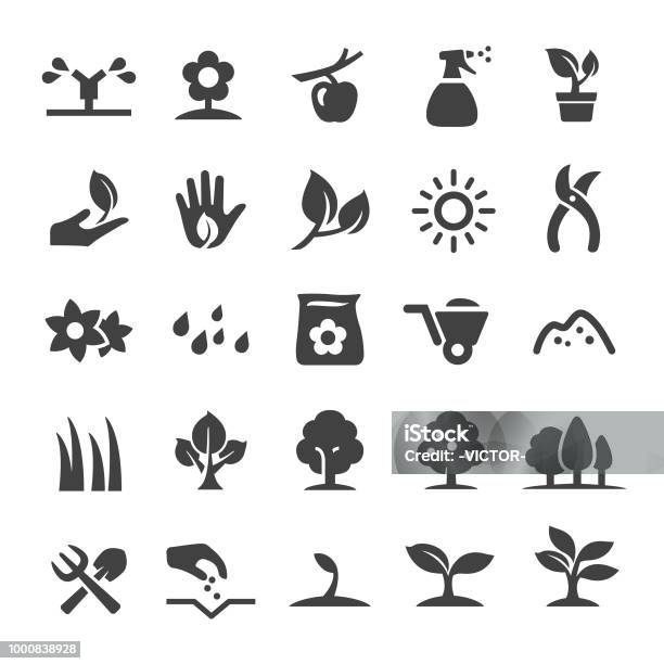 Growing Icons Smart Series Stock Illustration - Download Image Now - Icon Symbol, Tree, Seedling