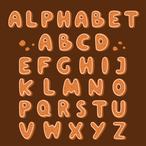 istock Gingerbread cookies alphabet holidays ginger cookie font text food biscuit xmas letter vector illustration 1000845998
