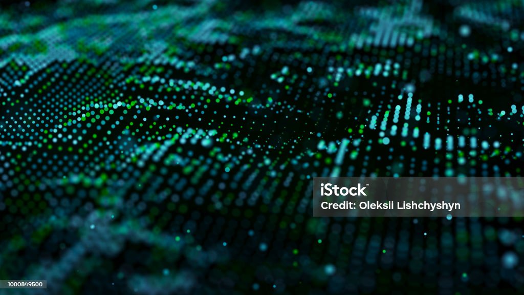 Computer Science Pic. Landscape Green Computer Technology Background Big Data Visualization Technology ...