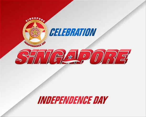 Vector illustration of National day of Republic of Singapore