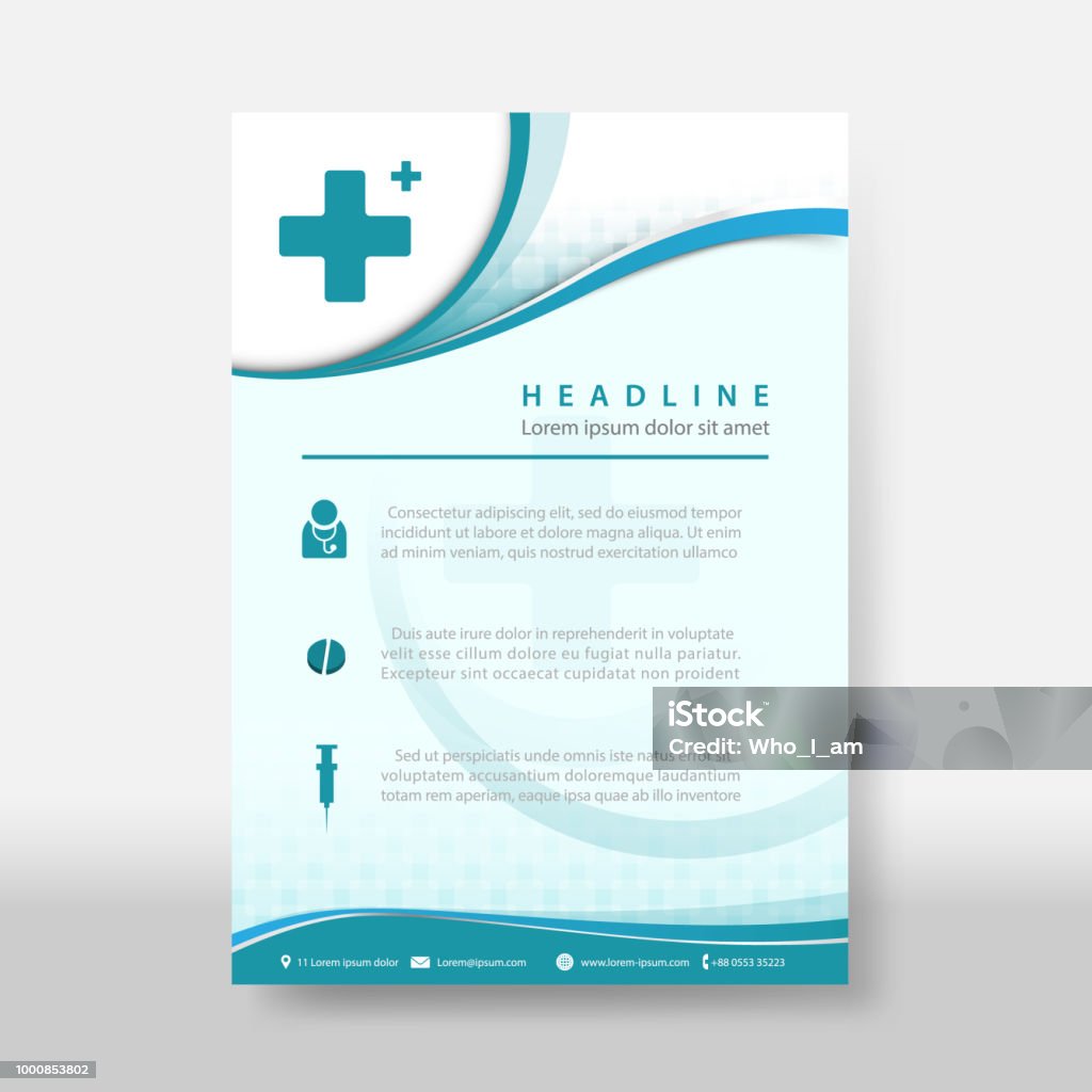 Medicina y la ciencia Flyer y Poster plantilla cubierta - arte vectorial de Asistencia sanitaria y medicina libre de derechos