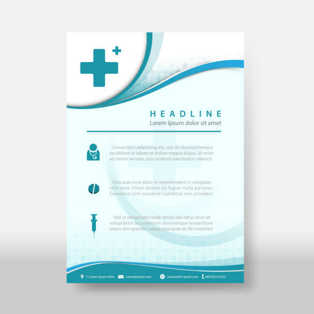 Medicine and science Flyer & Poster Cover Template Medicine and science Flyer & Poster Cover Template hospital drawings stock illustrations