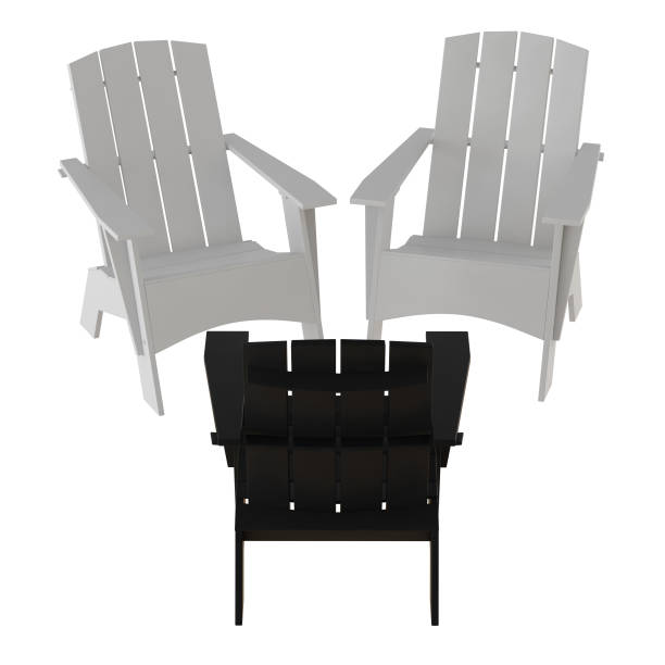 istock Two white and black garden wooden chairs 1000857346