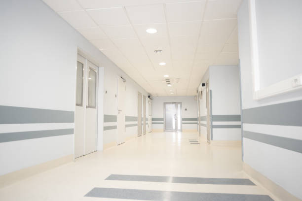 istock A long light corridor in a modern hospital 1000858414